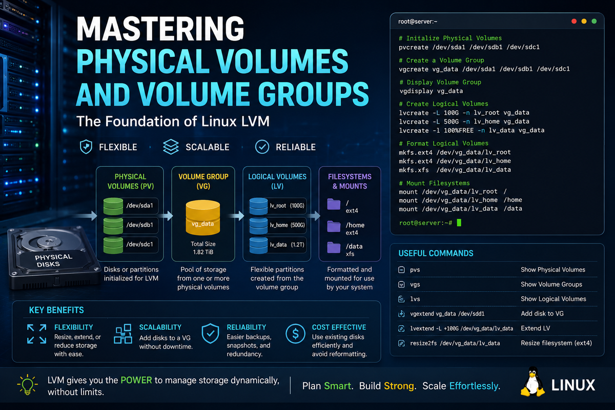 Mastering Physical Volumes and Volume groups